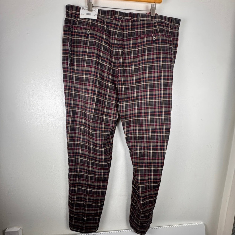 Paisley & Gray Mens Plaid Dress Pants Multicolor Tartan Slim Fit 42x32 NWT - Picture 7 of 9